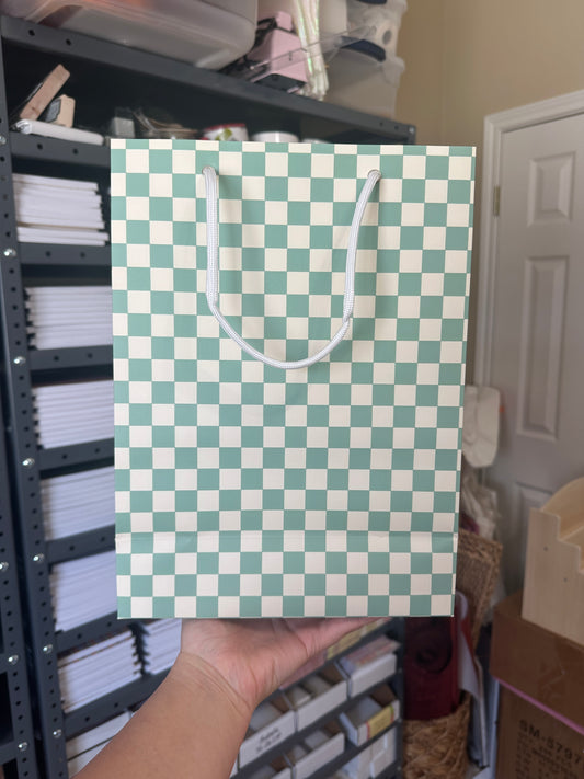 Premium Green Checker Gift Bag