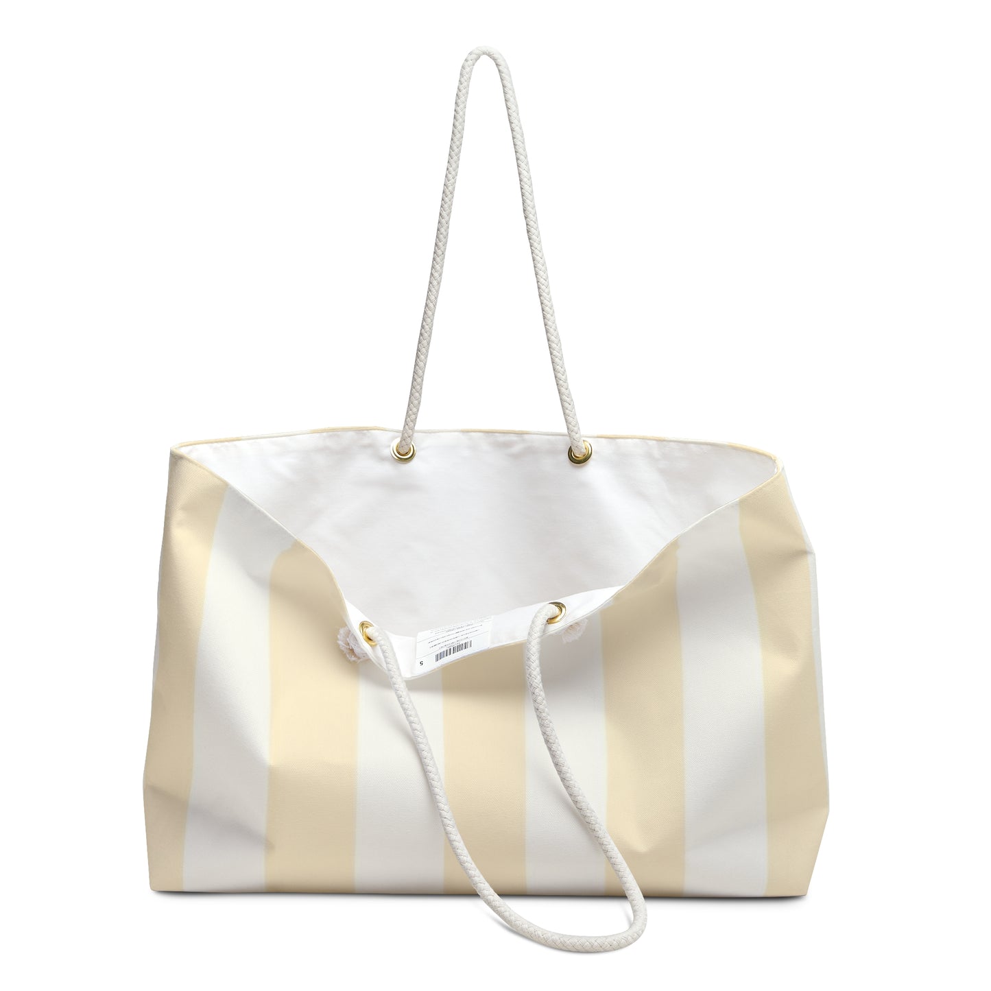 Striped Weekender Bag — Cream & White Beach Tote