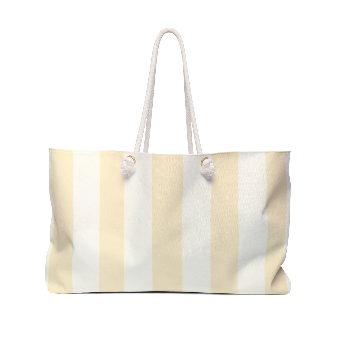 Striped Weekender Bag — Cream & White Beach Tote