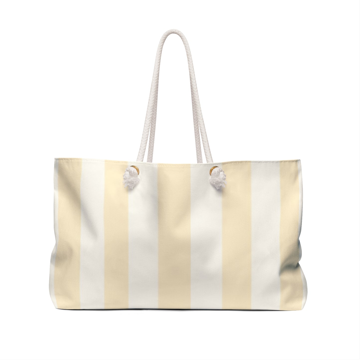Striped Weekender Bag — Cream & White Beach Tote
