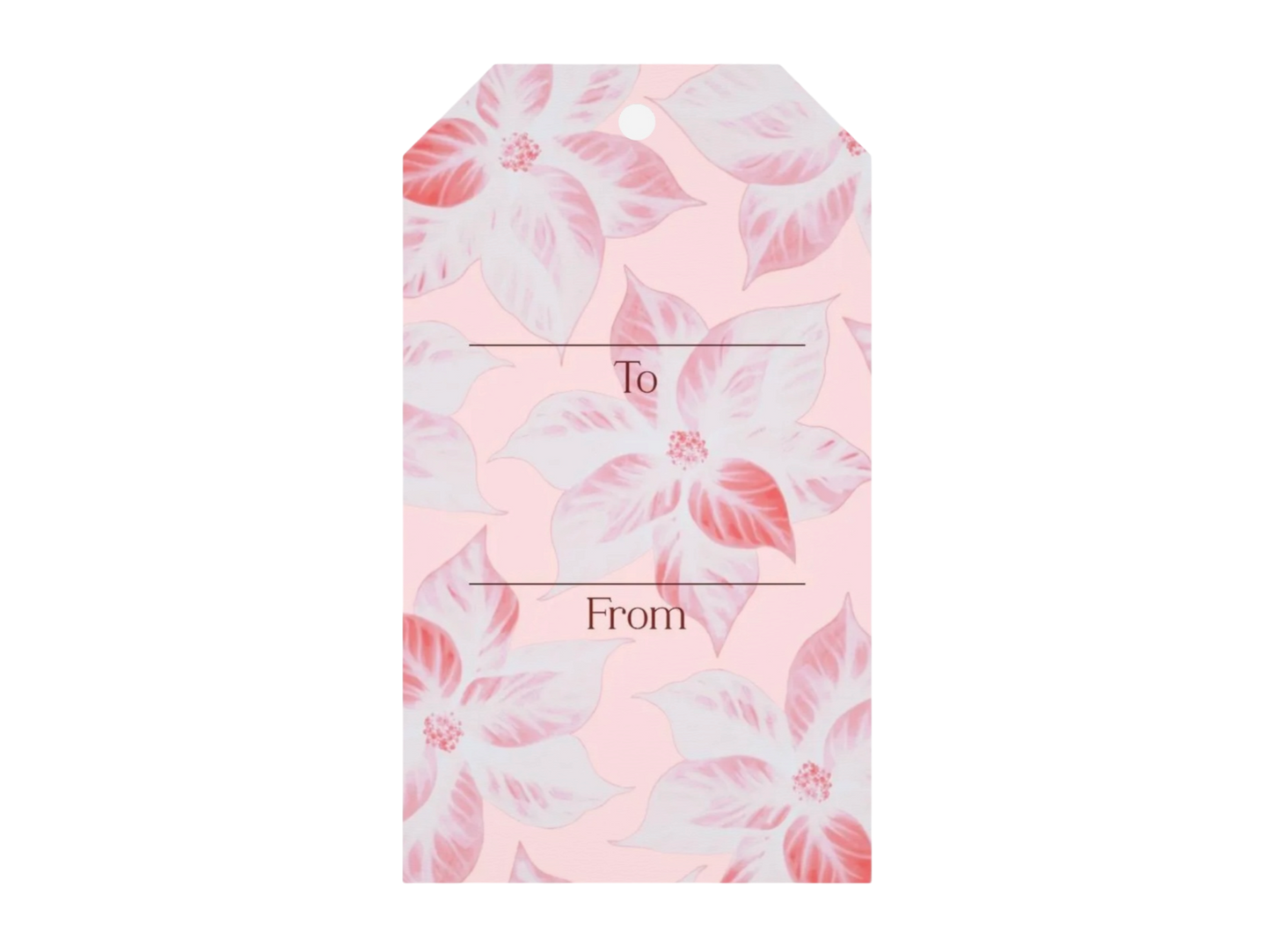 Poinsettia Happy Birthday Gift Tag