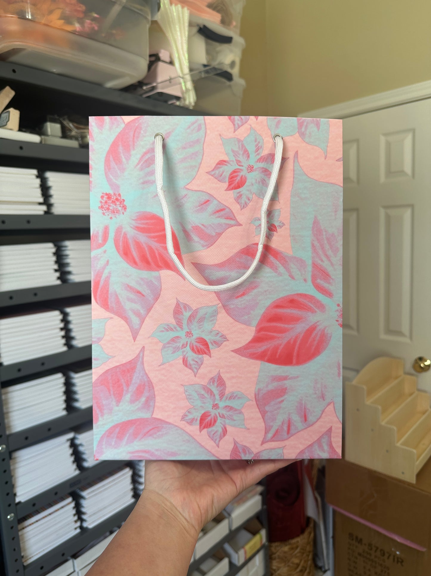Premium Poinsettia Gift Bag