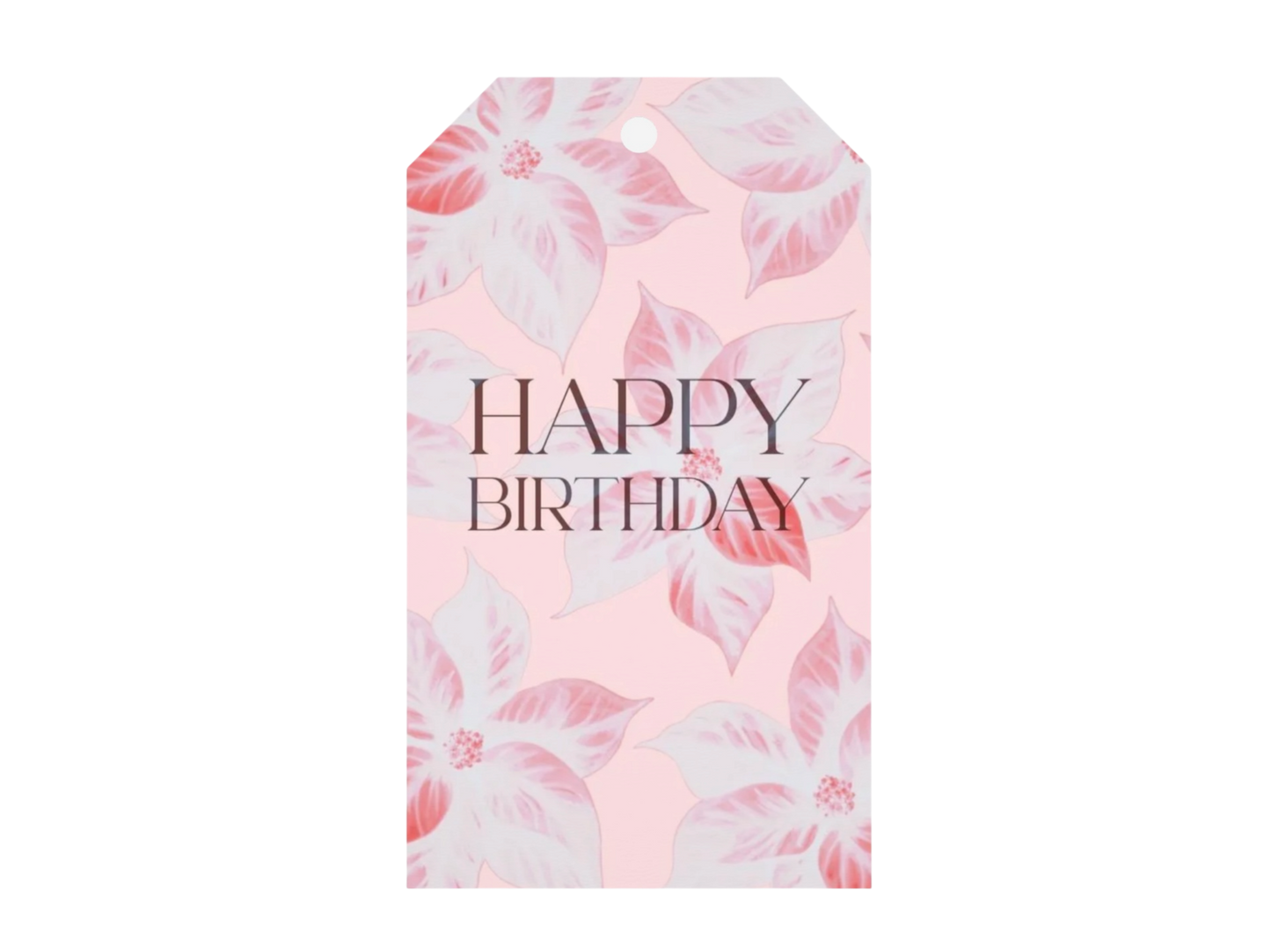 Poinsettia Happy Birthday Gift Tag