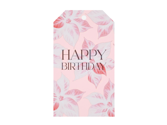 Poinsettia Happy Birthday Gift Tag