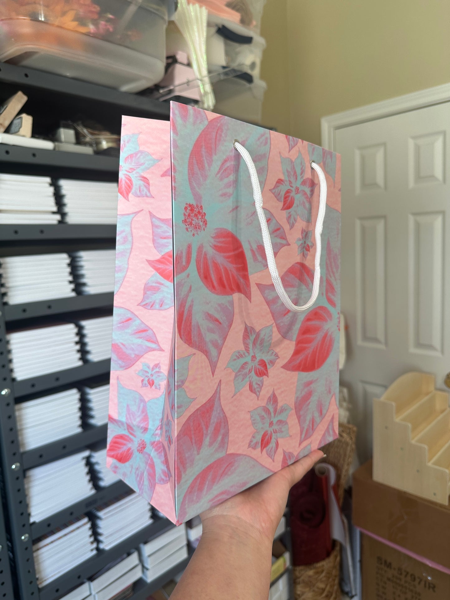 Premium Poinsettia Gift Bag