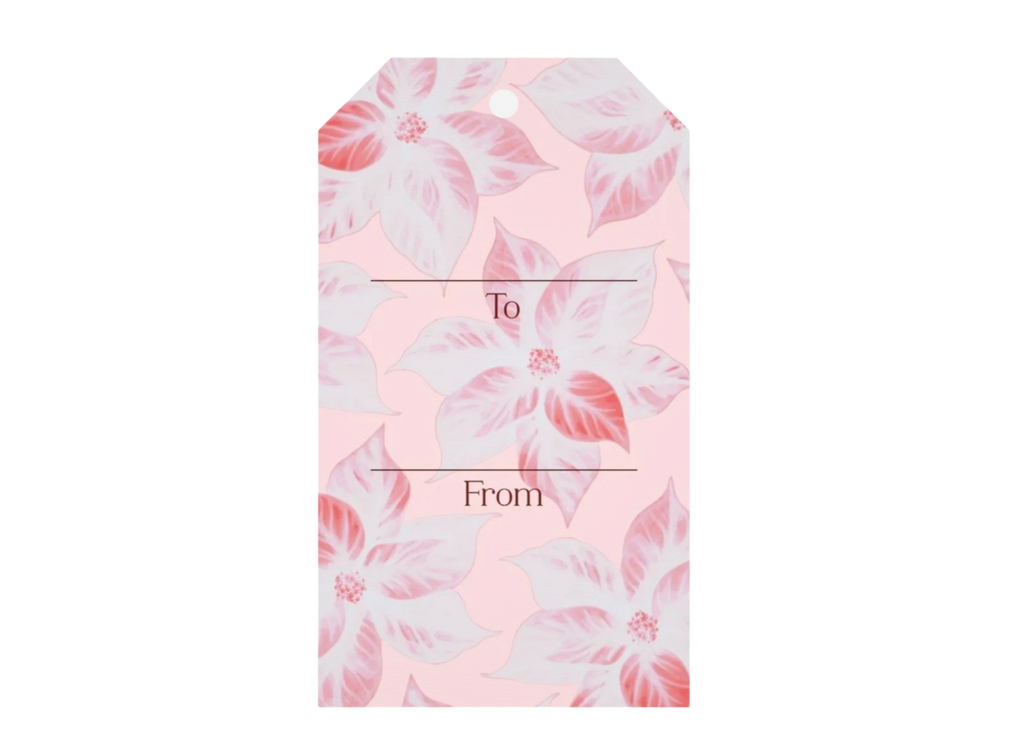 Poinsettia Merry Christmas Gift Tags