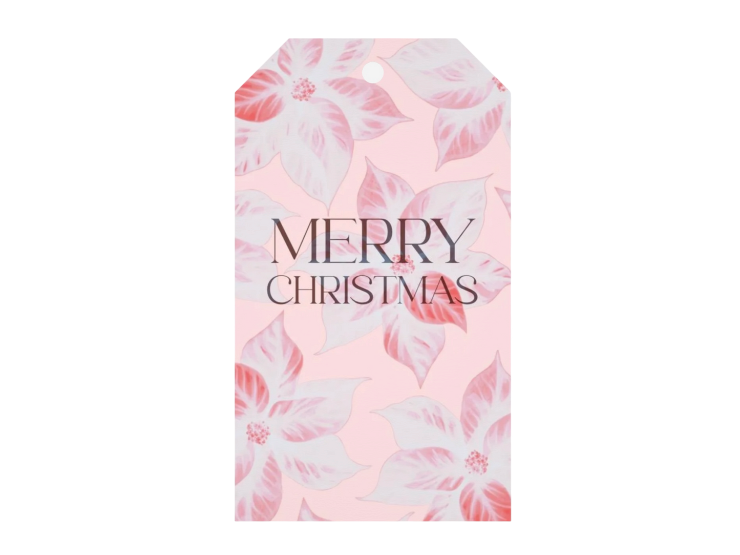 Poinsettia Merry Christmas Gift Tags