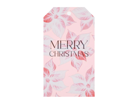 Poinsettia Merry Christmas Gift Tags