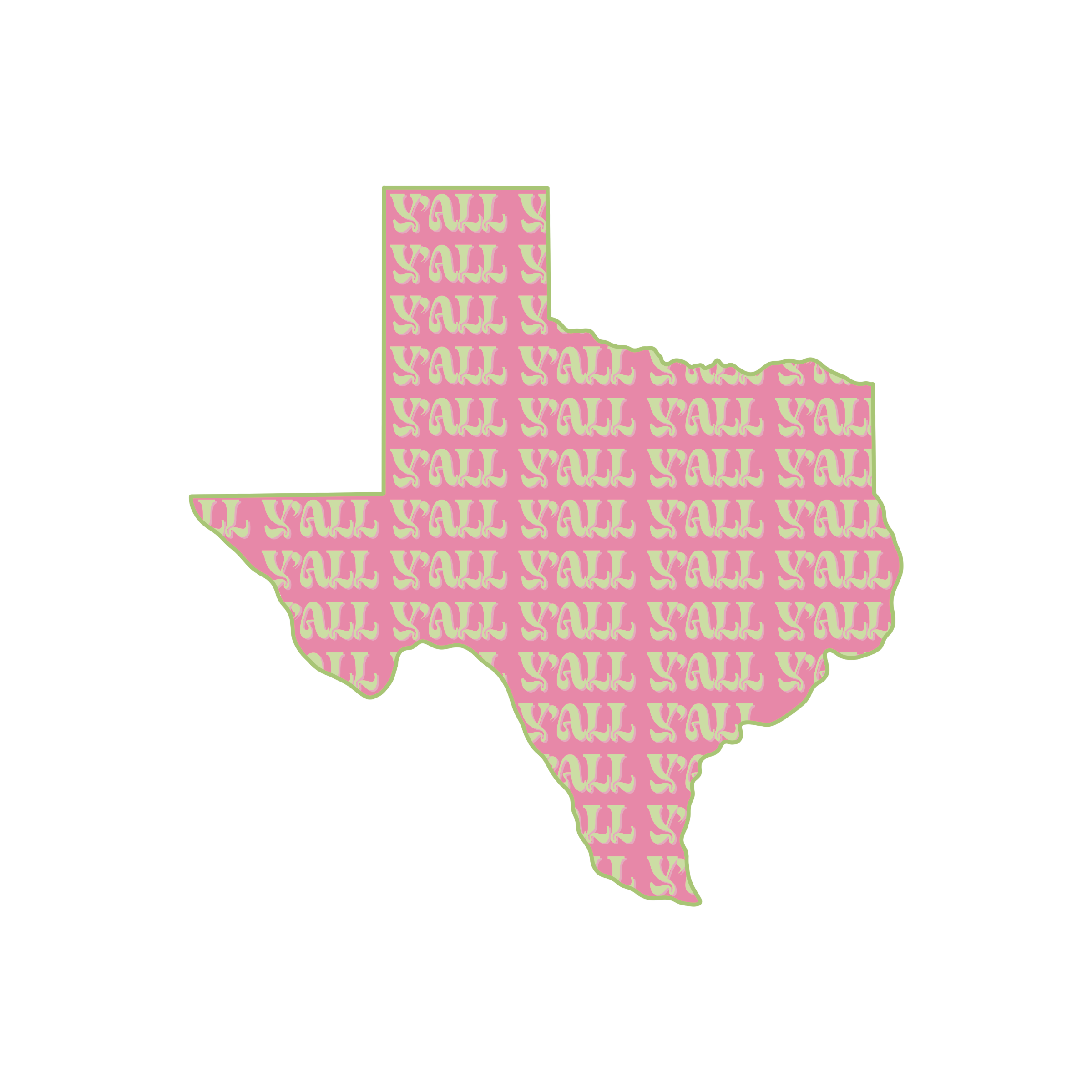 Texas Y’all Sticker – Kass Lynae Designs